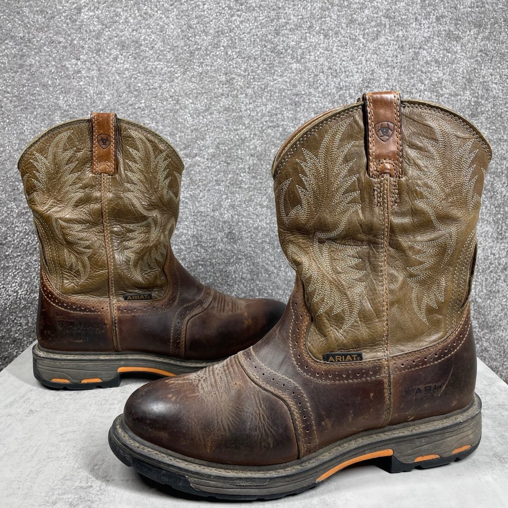 Ariat Work Hog Waterproof Work Boot Mens 11.5 Leather Western Round Toe